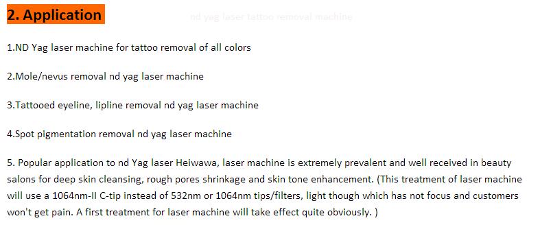 Protable Nd. yag laser for carbon black peelings & tattoo removal